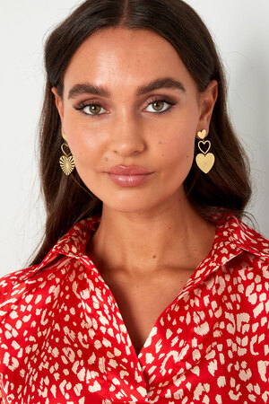 Earrings statement hearts - gold h5 Picture4
