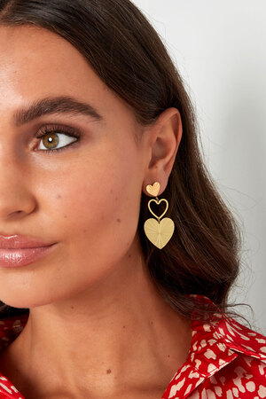 Earrings statement hearts - silver h5 Picture3