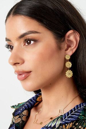 Earrings statement flowers - gold h5 Picture2