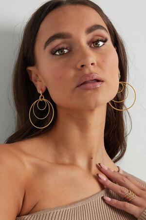 Earrings different rounds - gold h5 Picture2