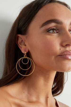 Earrings different rounds - gold h5 Picture4