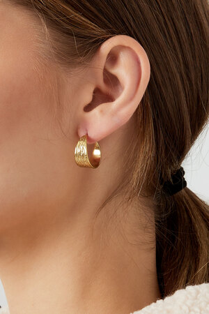 Petites boucles d'oreilles avec imprimé - doré h5 Image3