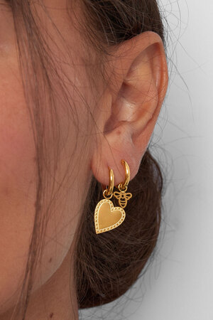 Boucles d'oreilles minimalistes coeur élégant - doré h5 Image3
