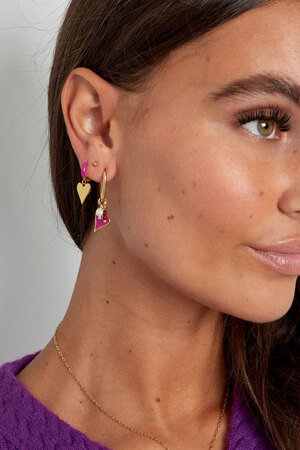 Colorful heart earrings - gold/purple h5 Picture2