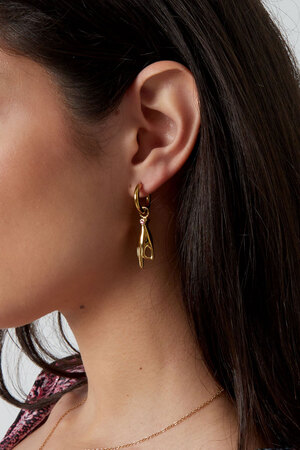 Hand symbol earrings - gold/green h5 Picture3