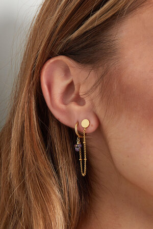 Earring with stud green beads - gold/green h5 Picture3