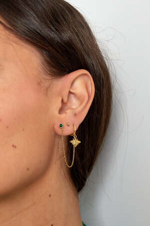 Earrings & stone - gold/green h5 Picture3