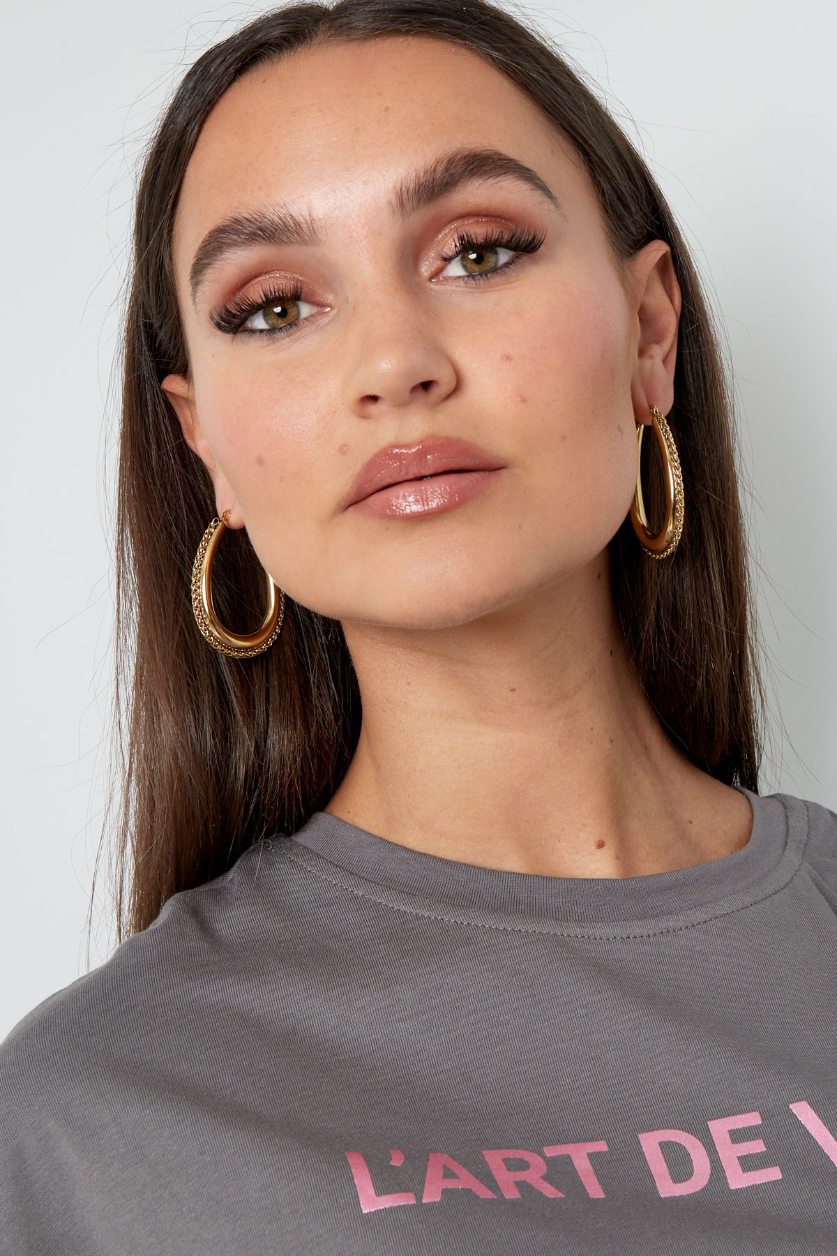 Hoops with braided edge - gold  Picture2