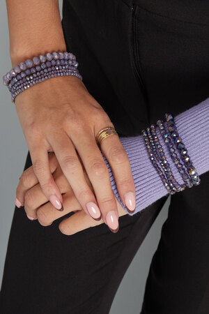 Set van 5 kristal armbanden paars - lila h5 Afbeelding2