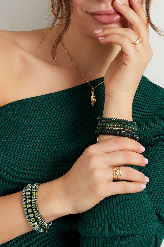 Ensemble de bracelets avec perles de cristal irrégulières - Gris Image5