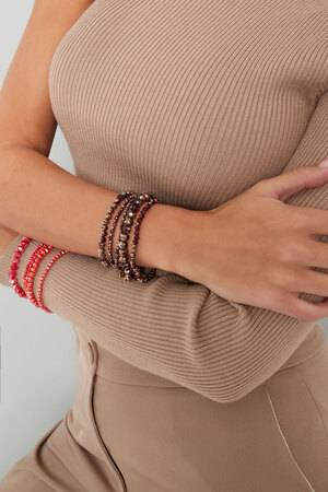 Set of 5 crystal bracelets - dark red h5 Picture3