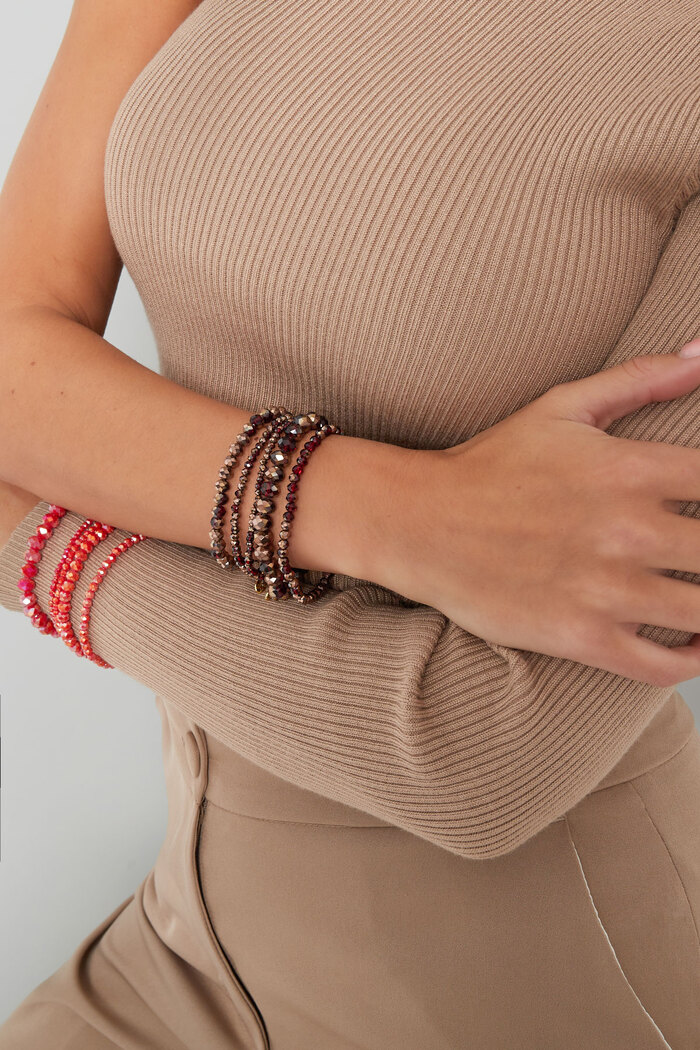 Set of 5 crystal bracelets - dark red Picture3