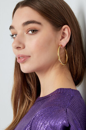 Earrings basic round - gold h5 Picture4
