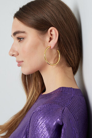 Boucles d'oreilles basiques rondes - dorées h5 Image6