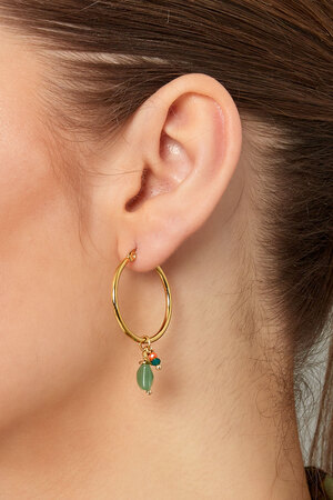 Lot de perles de boucles d'oreilles - doré/vert h5 Image3