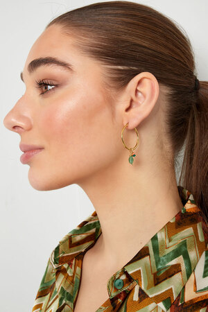 Ohrringe Perlenbündel - Silber/Grün h5 Bild4