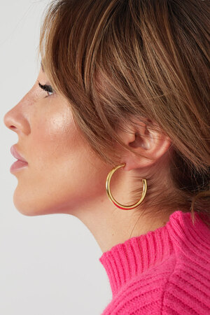 Boucles d'oreilles épaisses basiques - dorées h5 Image5