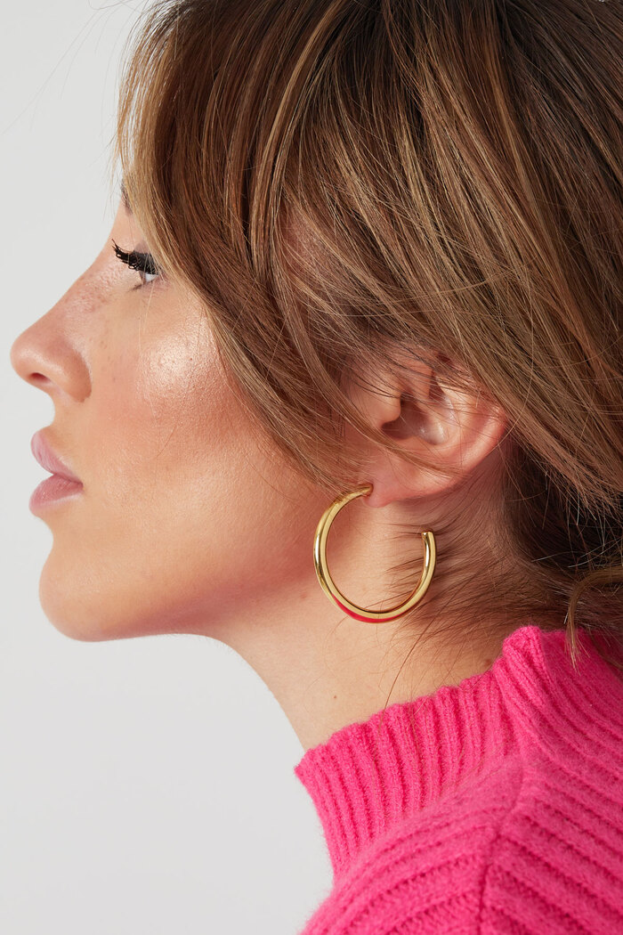 Boucles d'oreilles épaisses basiques - dorées Image5