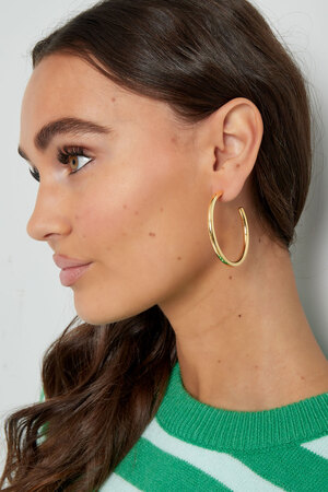 Boucles d'oreilles basic larges - dorées h5 Image4