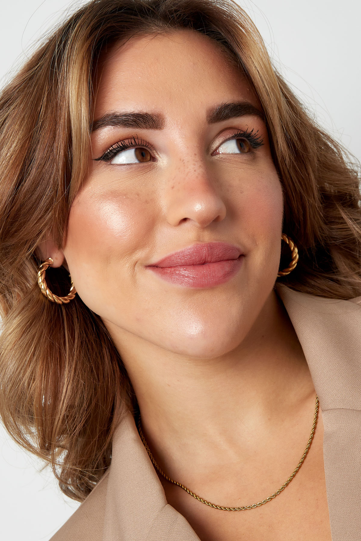 Earrings twisted basic small - gold