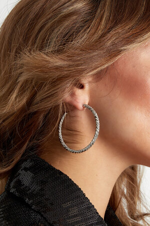 Boucles d'oreilles torsadées grandes - argent h5 Image3