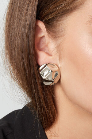Boucles d'oreilles abstraites rondes - argent h5 Image3