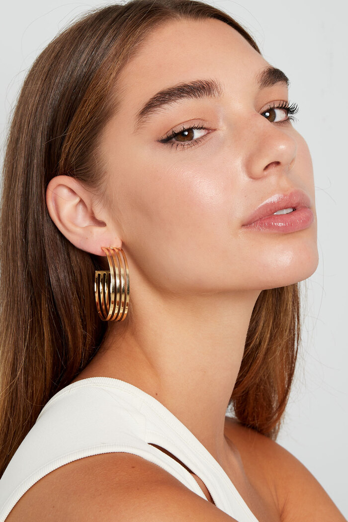 Ohrringe mit drei Ringen – Gold Bild2