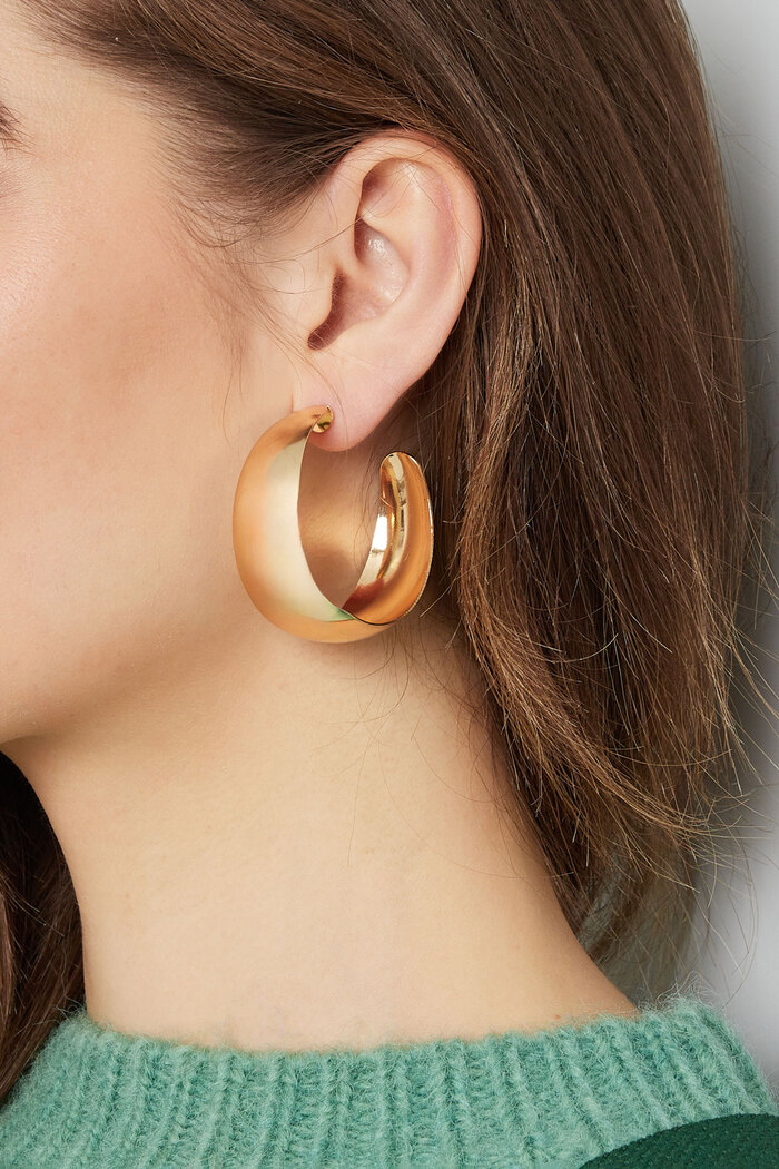 Boucles d'oreilles forme ronde - doré Image3