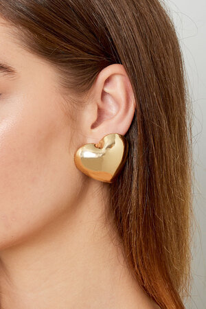 Earrings big heart - gold h5 Picture3