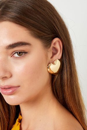 Earrings big heart - gold h5 Picture4