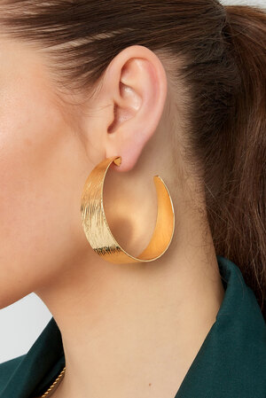Boucles d'oreilles rayures lune - doré h5 Image3