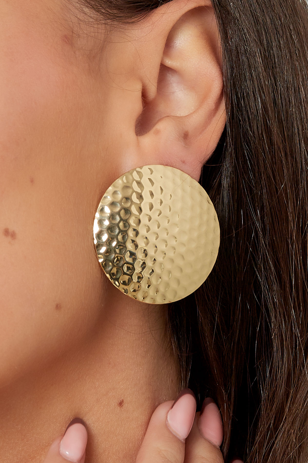 Earrings domes - gold h5 Picture3