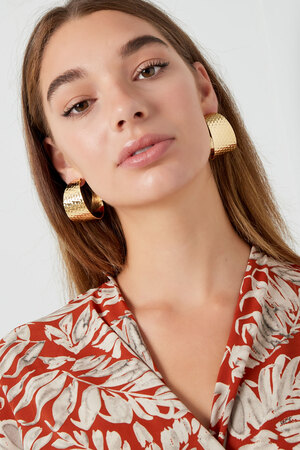 Earrings circles print - gold h5 Picture2
