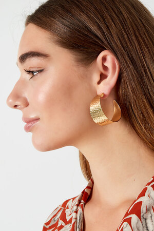 Earrings circles print - gold h5 Picture3