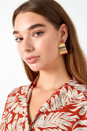 Earrings circles print - gold h5 Picture4