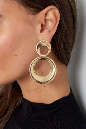 Ohrringe Twister-Kreise - Gold h5 Bild3