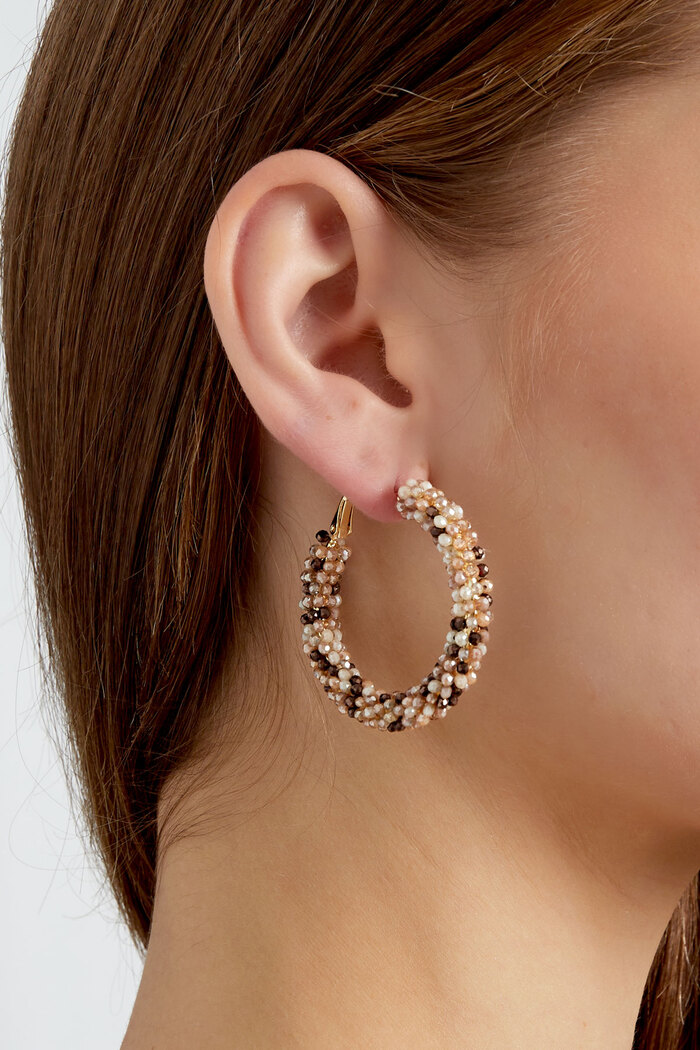 Grandi orecchini con perle di vetro autunnali - multi Immagine3