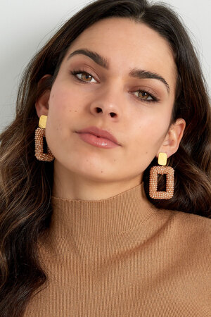 Rectangular statement earrings - pink  h5 Picture5