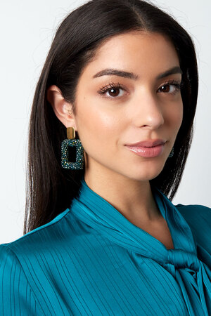 Rectangular statement earrings - white  h5 Picture3