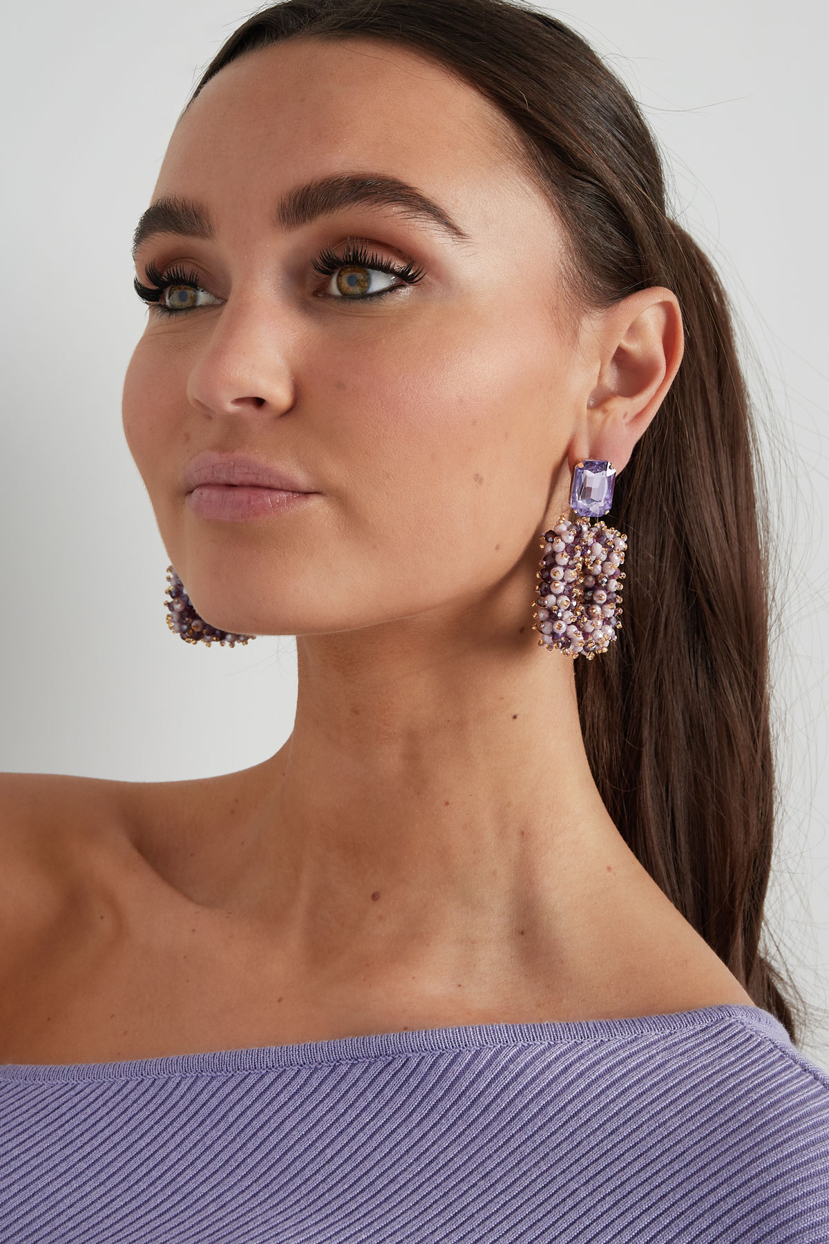 Earring glam party - lilac h5 Picture5