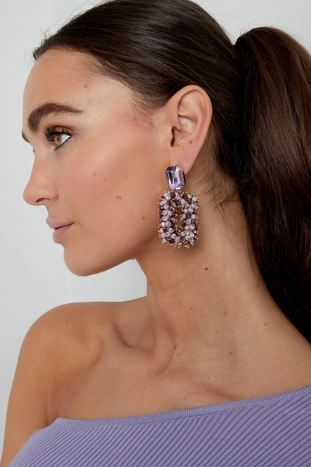 Glam party earring - fuchsia h5 Picture3
