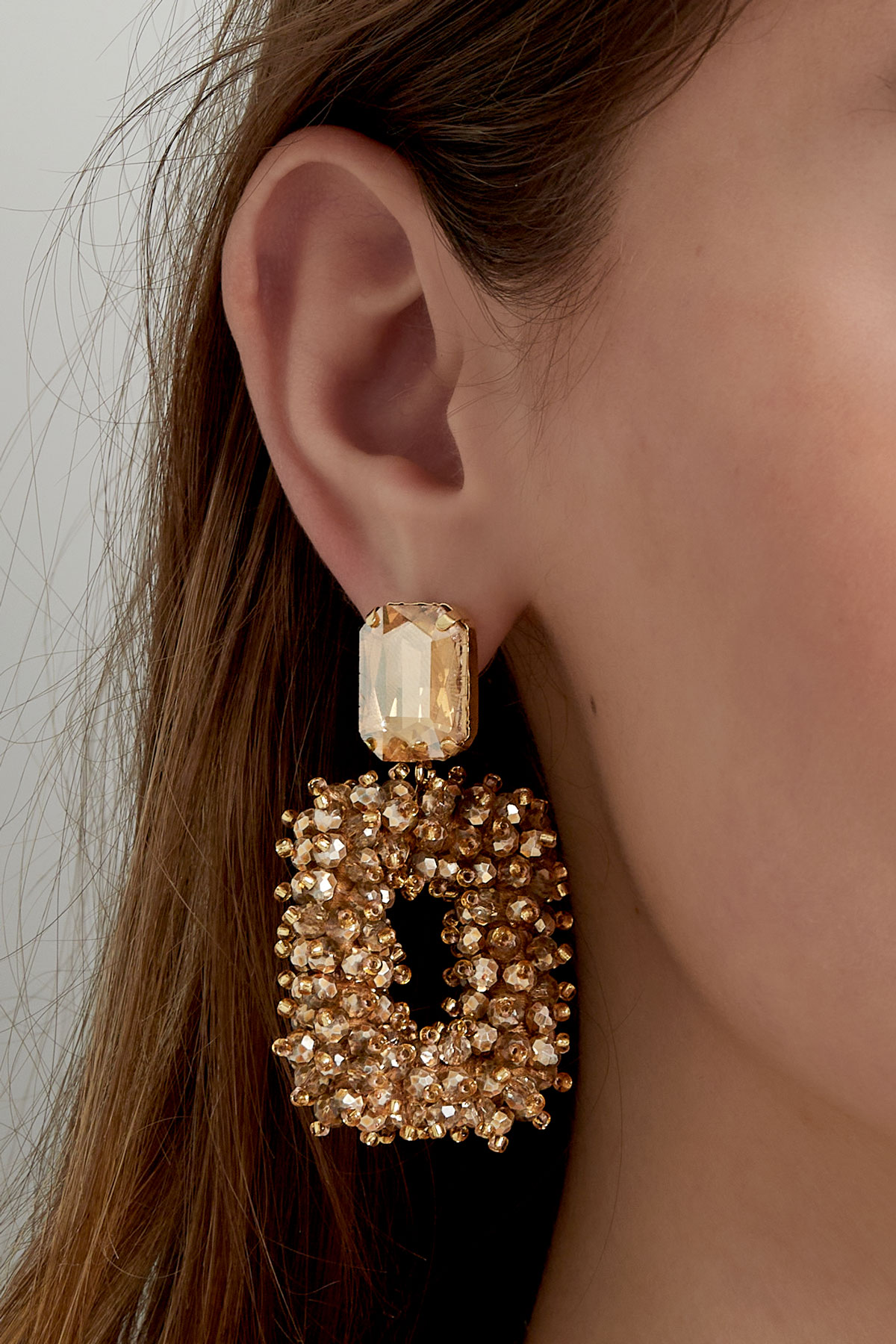 Earring glam party - camel h5 Picture4