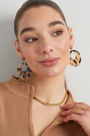 Round earrings with print - beige h5 Picture2