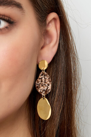 Boucles d'oreilles pièces esthétiques - doré/marron h5 Image3