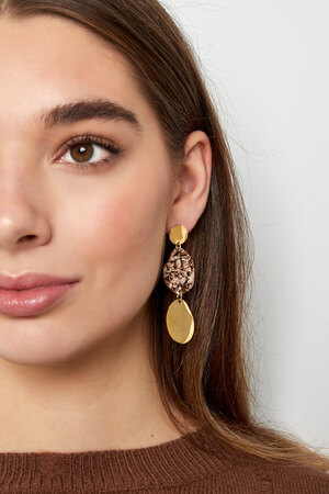 Earrings aesthetic coins - gold/brown h5 Picture4