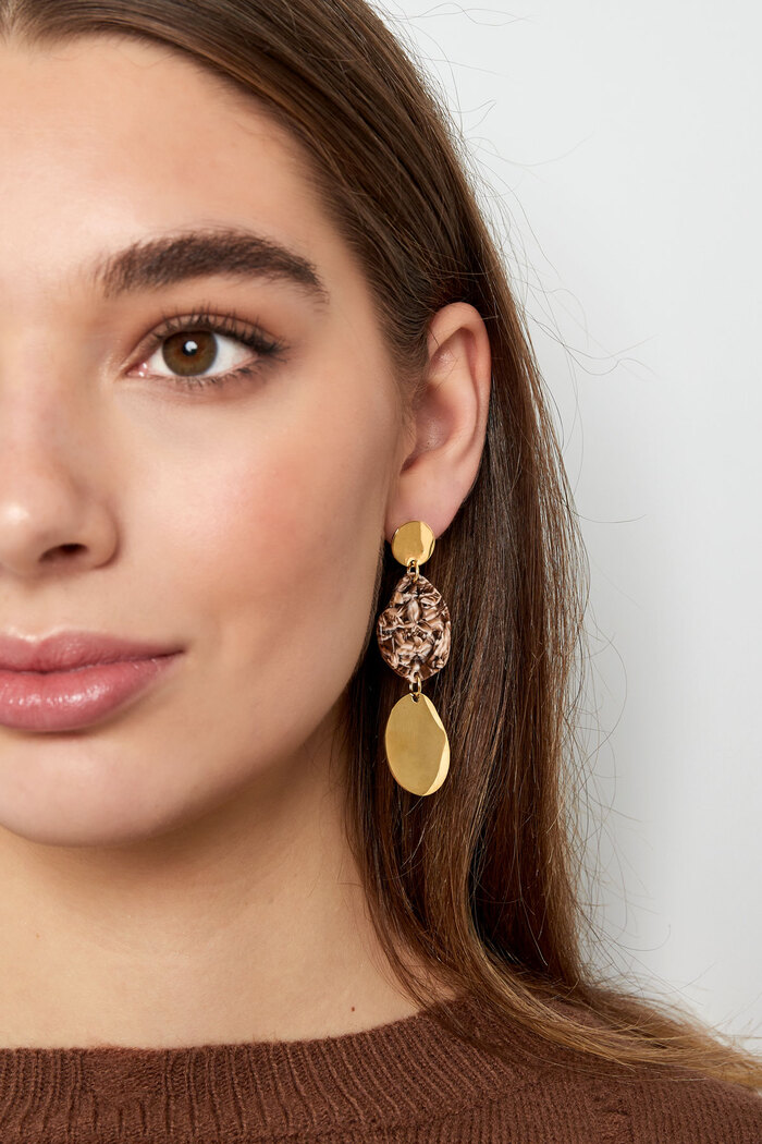 Earrings aesthetic coins - gold/brown Picture4