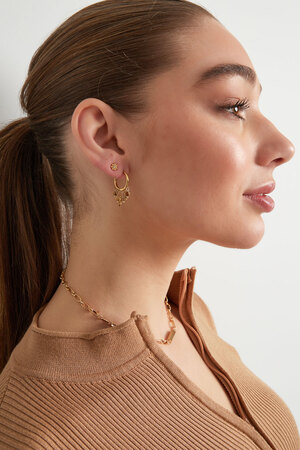 Boucles d'oreilles avec guirlande de pierres - doré/lilas h5 Image2
