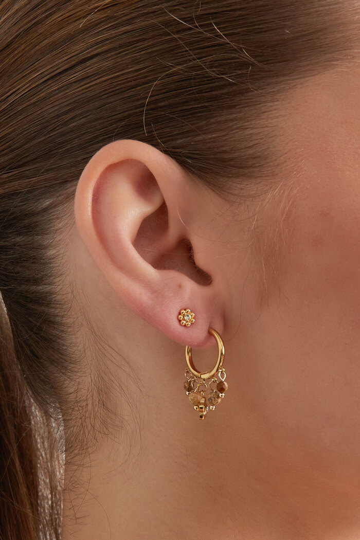 Boucles d'oreilles avec guirlande de pierres - doré/lilas Image3