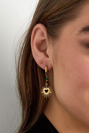 Earrings heart with stone - gold/green h5 Picture3