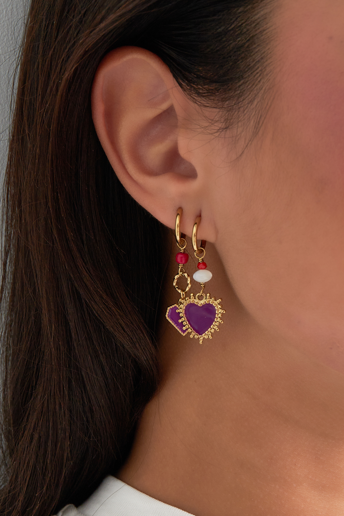 Earrings power love - blue gold h5 Picture3